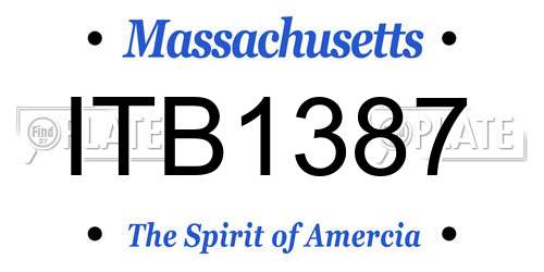 ITB1387 Massachusetts License Plate