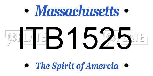 ITB1525 Massachusetts License Plate