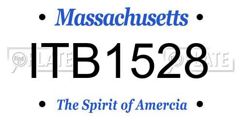 ITB1528 Massachusetts License Plate