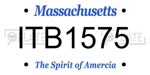 ITB1575 Massachusetts License Plate