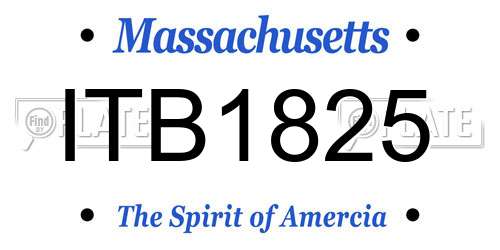 ITB1825 Massachusetts License Plate