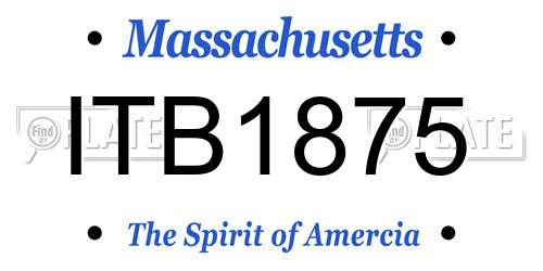 ITB1875 Massachusetts License Plate