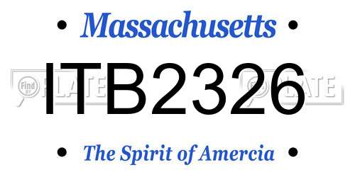 ITB2326 Massachusetts License Plate