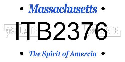ITB2376 Massachusetts License Plate