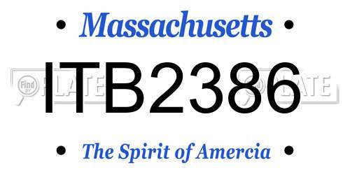 ITB2386 Massachusetts License Plate
