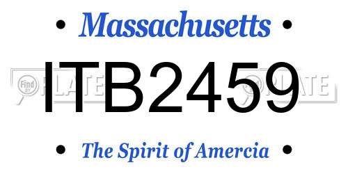 ITB2459 Massachusetts License Plate