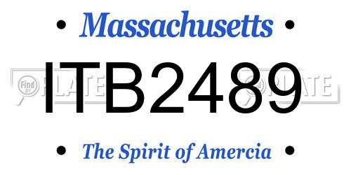 ITB2489 Massachusetts License Plate