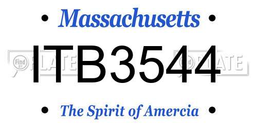 ITB3544 Massachusetts License Plate