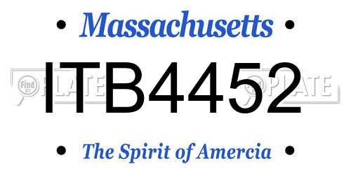 ITB4452 Massachusetts License Plate