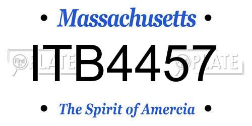 ITB4457 Massachusetts License Plate