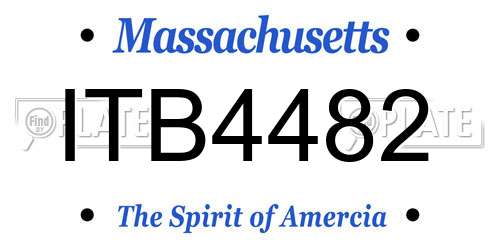 ITB4482 Massachusetts License Plate