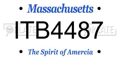 ITB4487 Massachusetts License Plate
