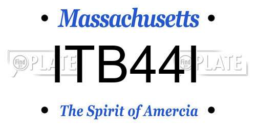 ITB44I Massachusetts License Plate