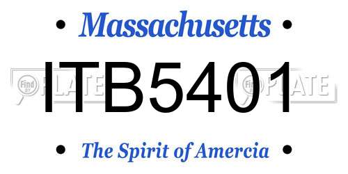 ITB5401 Massachusetts License Plate