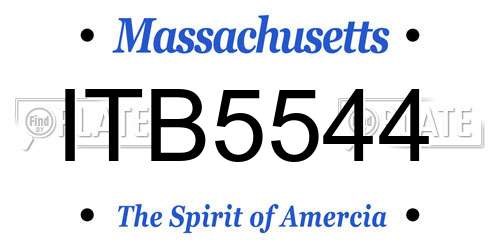 ITB5544 Massachusetts License Plate