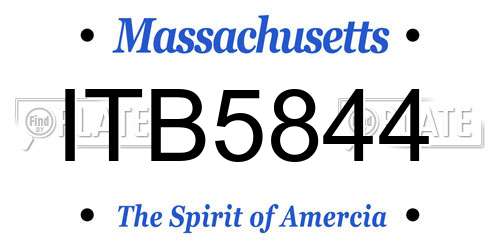 ITB5844 Massachusetts License Plate
