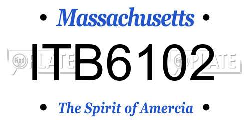 ITB6102 Massachusetts License Plate