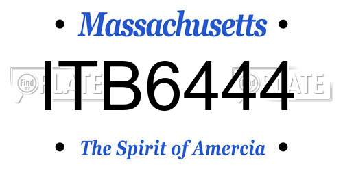 ITB6444 Massachusetts License Plate