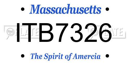 ITB7326 Massachusetts License Plate