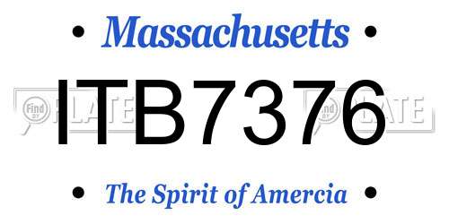 ITB7376 Massachusetts License Plate