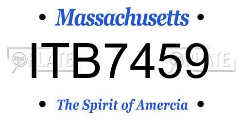 ITB7459 Massachusetts License Plate