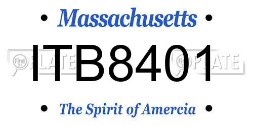 ITB8401 Massachusetts License Plate