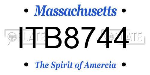 ITB8744 Massachusetts License Plate