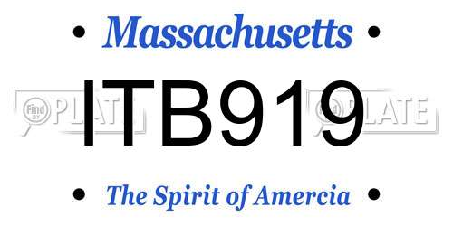 ITB919 Massachusetts License Plate