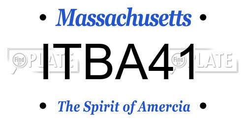 ITBA41 Massachusetts License Plate