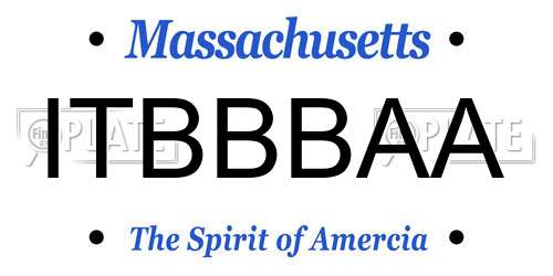 ITBBBAA Massachusetts License Plate