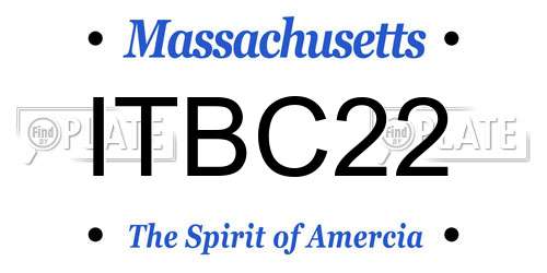 ITBC22 Massachusetts License Plate