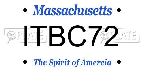 ITBC72 Massachusetts License Plate