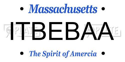 ITBEBAA Massachusetts License Plate