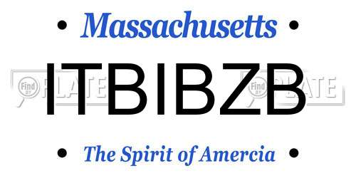 ITBIBZB Massachusetts License Plate