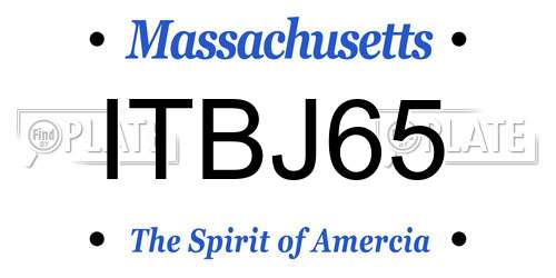 ITBJ65 Massachusetts License Plate
