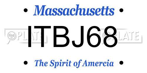 ITBJ68 Massachusetts License Plate