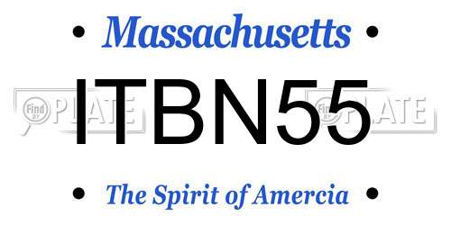 ITBN55 Massachusetts License Plate