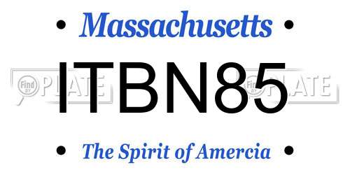 ITBN85 Massachusetts License Plate