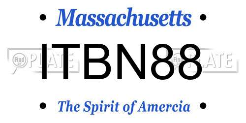 ITBN88 Massachusetts License Plate
