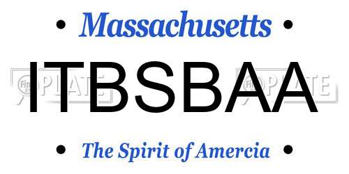 ITBSBAA Massachusetts License Plate
