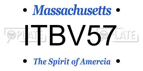 ITBV57 Massachusetts License Plate