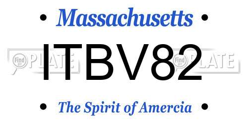ITBV82 Massachusetts License Plate