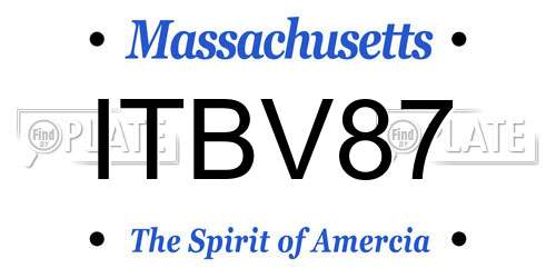 ITBV87 Massachusetts License Plate