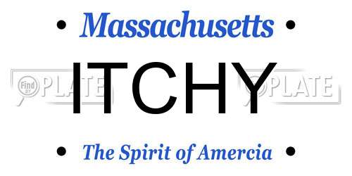 ITCHY Massachusetts License Plate