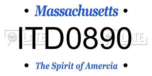 ITD0890 Massachusetts License Plate