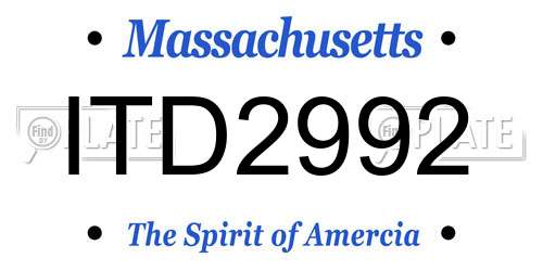 ITD2992 Massachusetts License Plate