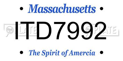ITD7992 Massachusetts License Plate