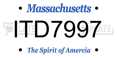 ITD7997 Massachusetts License Plate