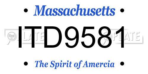ITD9581 Massachusetts License Plate