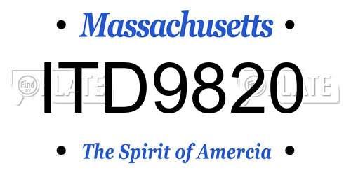 ITD9820 Massachusetts License Plate